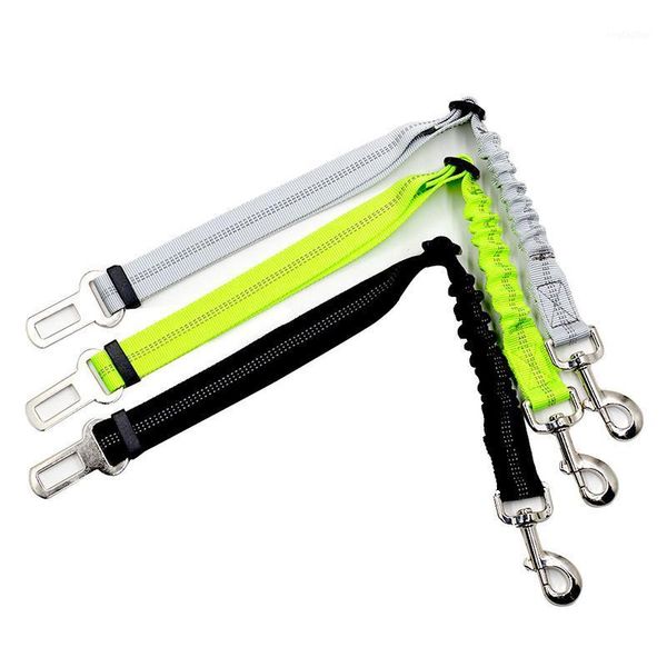 

dog collars & leashes pet seat belt retractable leash adjustable car reflective safety lead 3 colors1