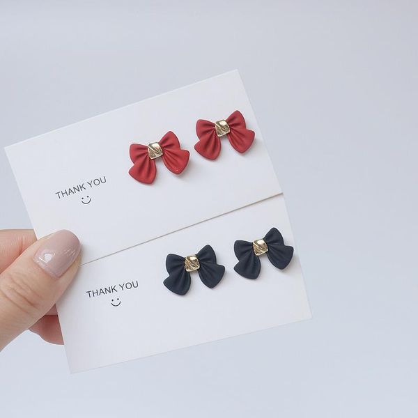 

korea selling fashion jewelry simple bowknot paint earrings sweet and elegant gift earrings for student women, Golden;silver