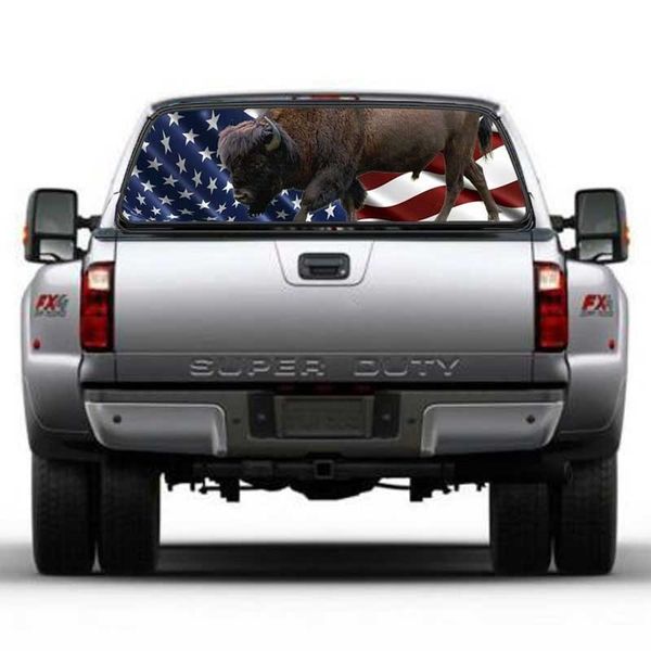 

1pc flag bufallo rear window graphic decal truck van car stickers