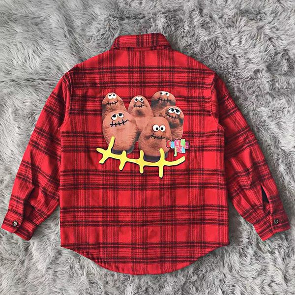 

2021 new red travis scott cactus jack flannel jacket hoodies men women plaid wool jersey coats pullover clothing w8fq, Black