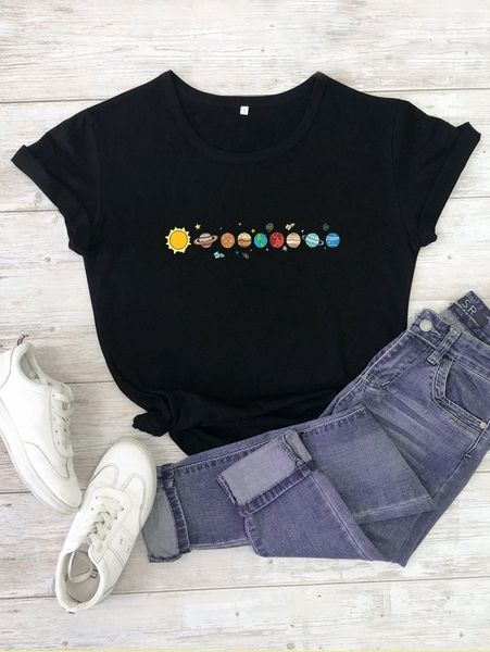 

planet print crew neck tee g8ca#, White
