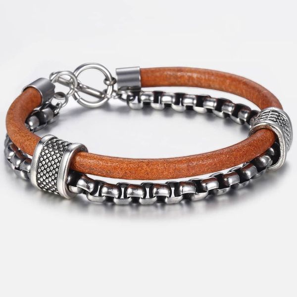 

20см мужская кожа dlb65 мужчин черный для мужской подарки браслет cz шарма способа звено цепи ювелирных изделий кубинский нержавеющей стали, Golden;silver