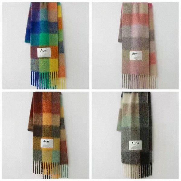 

wool sacrf cashmere winter scarfs designer shawl women type colour chequered tassel imitated blanket scarves9qap, Blue;gray