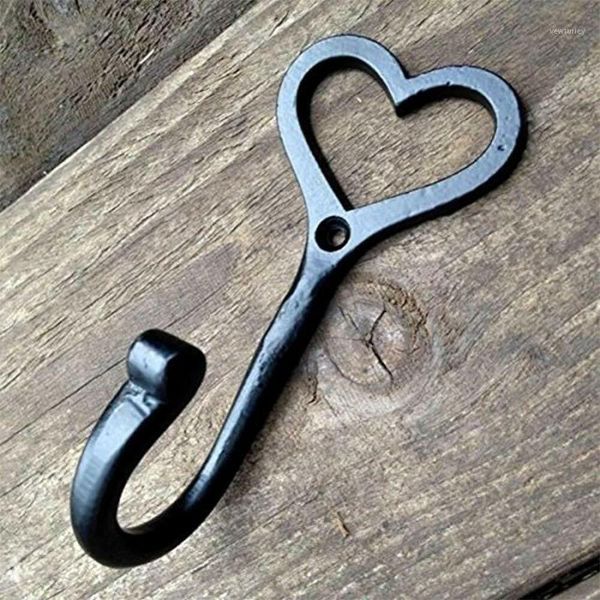 

hooks & rails decorative hanger bedroom black iron hat wall mounted heart shape home coat storage vintage door hook holder1