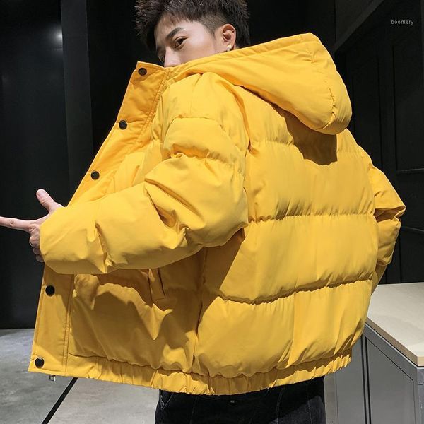 

2020 winter new windbreak bread suit outwear parkas cotton hooded zipper jacket mens warm duck coat male thicken1, Black