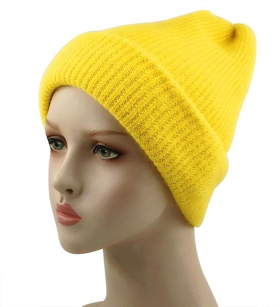 

women knitted winter hat female warm rabbit fluff beanie girl solid bonnet femme skullies beanies soft hats women's winter caps bbyhak, Black;white