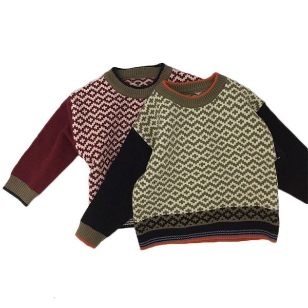 

2021 spring new kids sweaters boys o neck sweater baby girls knitted pullover children stripe long sleeve knitwear 225r, Blue