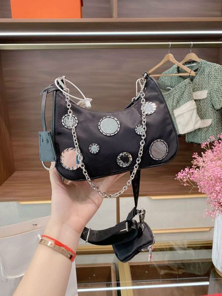 

women's handbag baguette shoulder waterproof hobos bag small two piece zipper bags with gift box #shelala