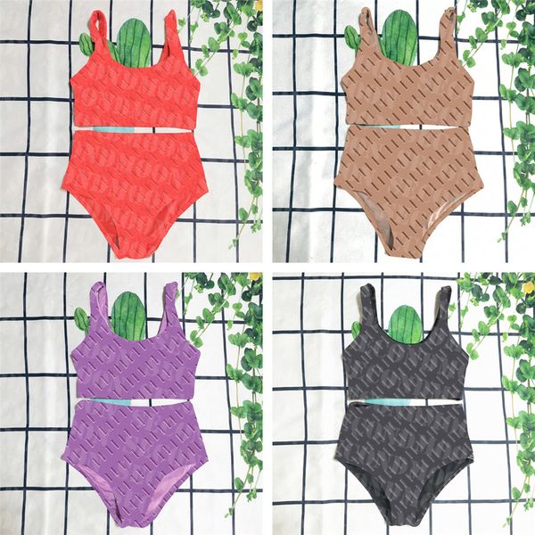 Zweiteilige Damen-Bademode für den Sommer, Surf-Bikini-Set, schnell trocknender Badeanzug, Designer-Badeanzug mit Buchstaben-Aufdruck