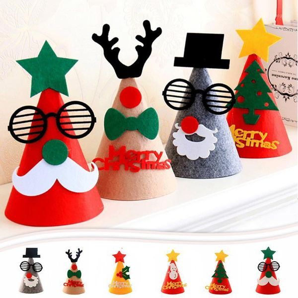 

christmas supplies children christmas hats non-woven applique kids hat kindergarten shopping mall gift diy decorations1