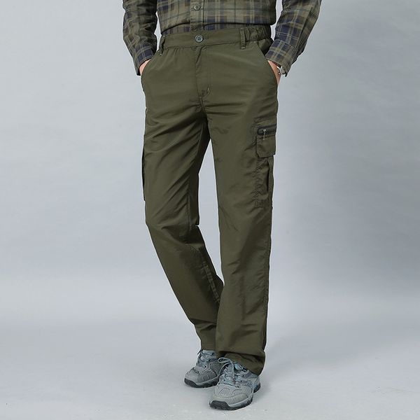 

2021 new summer breathable lightweight trousers elastic waist clothes fashion outdoor trekking men pants kc4w, Black