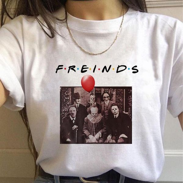 

friend tv show women t shirt harajuku cartoon streetwear t-shirt summer femme clothes printed all-match shirts, White