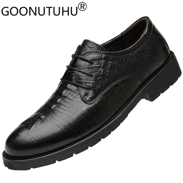 

2021 style men's shoes dress genuine leather classics brown black lace up derby shoe man office formal shoes for men size 36-47