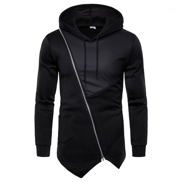 

black irregular zipper hoodie men 2020 brand long sleeve mens hoodies sweatshirts streetwear casual hooded tracksuit male 3xl1