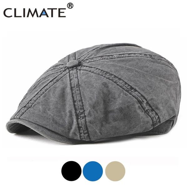 

climate super plus size cap hat men man washed newsboy caps black cotton solid berets caps newsboy cap vintage hat for big head, Blue;gray