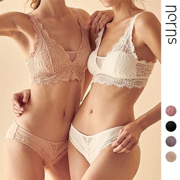 

norns rimless french european and american gathered bra women's underwear a hair lace bra set t200602, Red;black