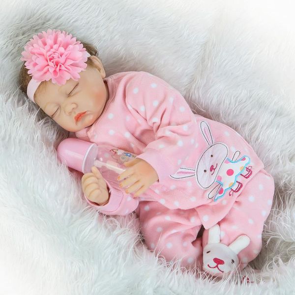 

npk new design alive babies dolls reborn 22 inch boneca soft silicone baby doll toy realistic girl kids birthday xmas gift 1011