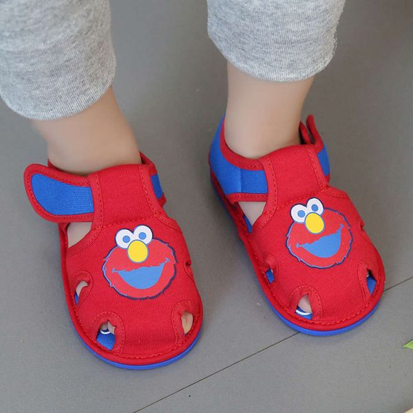 

year children's 2020 0-2 summer new old baby walking sandals non slip home cartoon floor sho, Black;red