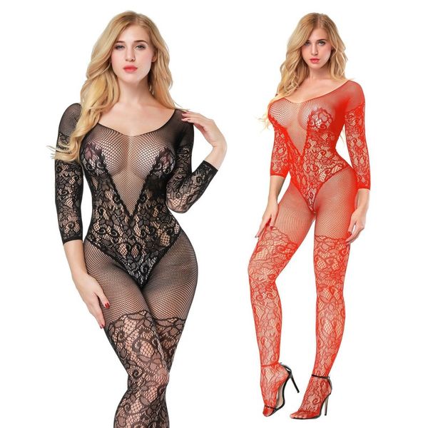 Massagem Sexy Bodystockings Plus Size Babydoll Underwear Pijamas íntimos Hot Chemises Chemises Bodysuits Garter Lingerie sexy para mulheres