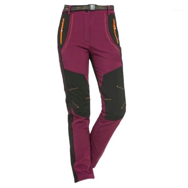 

skiing pants winter women hiking outdoor softshell trousers waterproof windproof for camping ski climbing maroon1