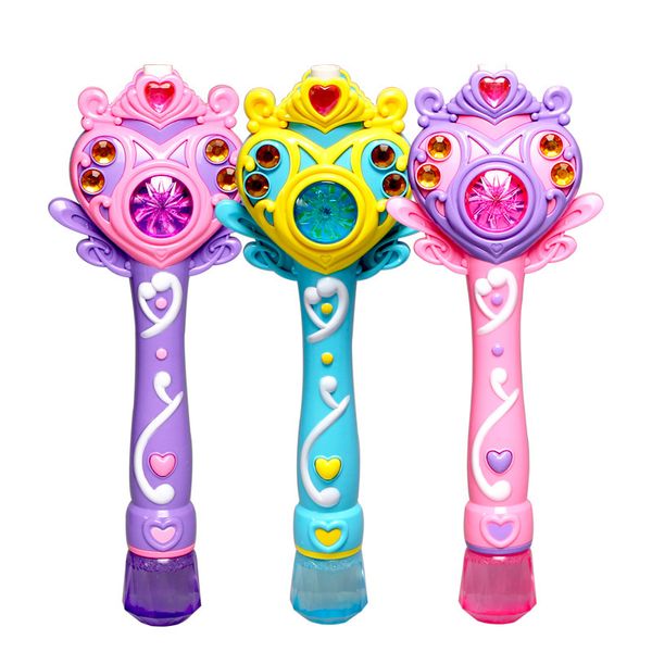 

funny] princess fully-automatic electronic bubble machine magic wand music and light bubble gun toy children party kids gift 1018