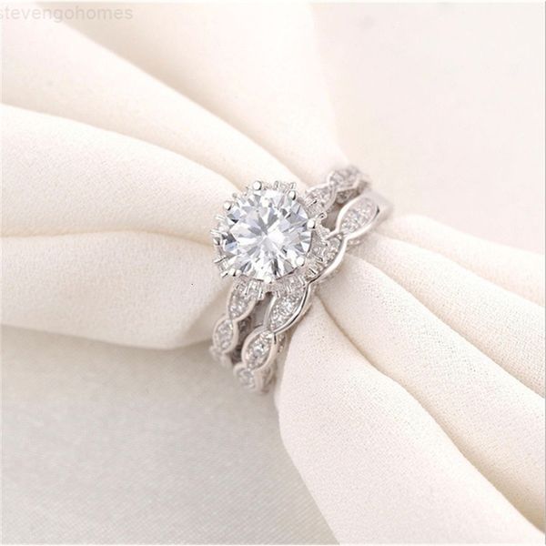 

factoryd6rofor vecalon vintage engagement wedding band set women 3ct simulated diamond cz 925 sterling silver female party ring, Slivery;golden