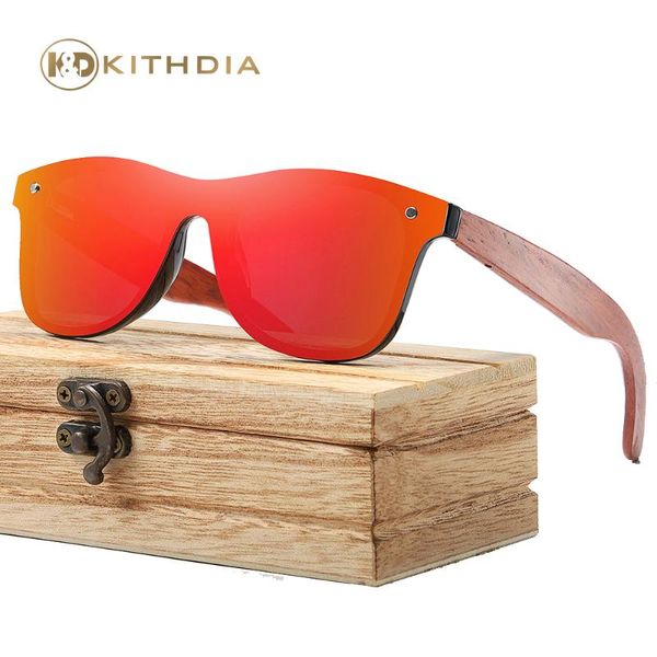 

sunglasses kithdia handmade red wooden eyewear uv400 polarized mirror men women vintage design masculino, White;black