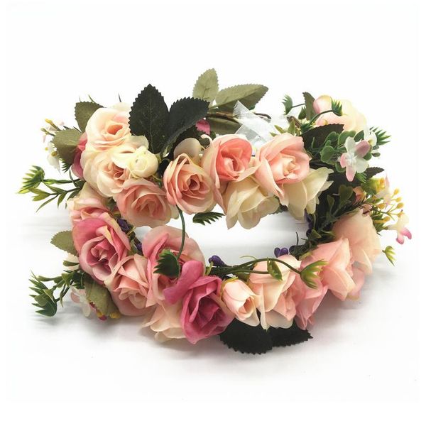 

rose flower crown women girls hair accessories for women flower wreath headband wedding party floral garlands festival jllwcw