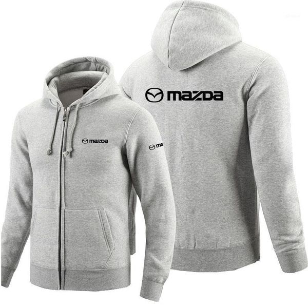 

autumn winter male hoodie mazda zipper sweatshirt jacket coats zipper hoodie fleece clothes1, Black