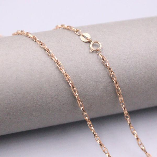 

chains real 18k rose gold chain for women female 2.0mm rolo collar necklace 50cm length au750, Silver