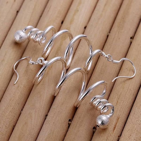 

wholesale fashion silver plated earrings elegant cute women charms wedding classic jewelry hook lovly gift jshe215 h sqcsdw, Golden
