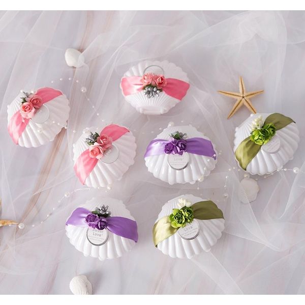 

shell candy box packaging gift bag plastic boitedragees mariagetra ktatiekinderen cajas regalo cookies baby bo jllxio warmslove