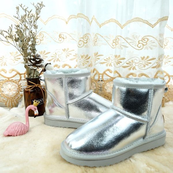 

2020 warm fashion ankle leather snow 100% natural wool winter women boots, Black;brown