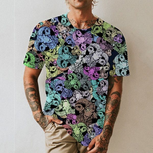 

men's t shirt 3d print graphic constellation crew neck daily sports print short sleeve casual classic designer big and tall light purp, White;black
