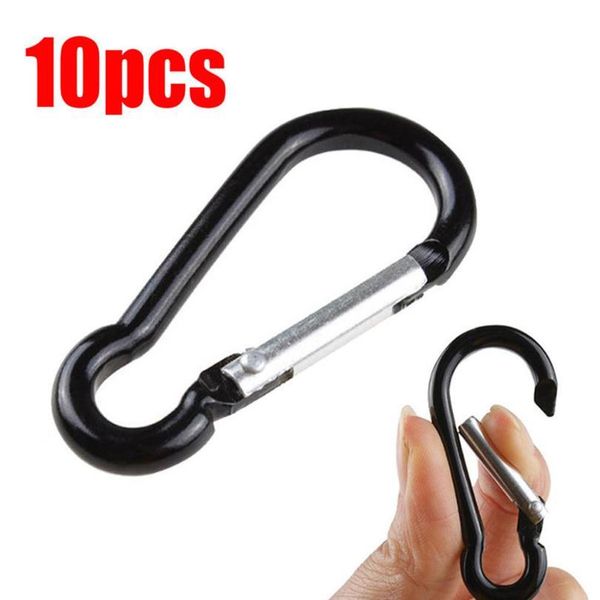 

5/10pcs black gourd carabiner aluminum alloy d ring key chain carabiners hook spring snap clip hooks keychain climbing e jlljmd