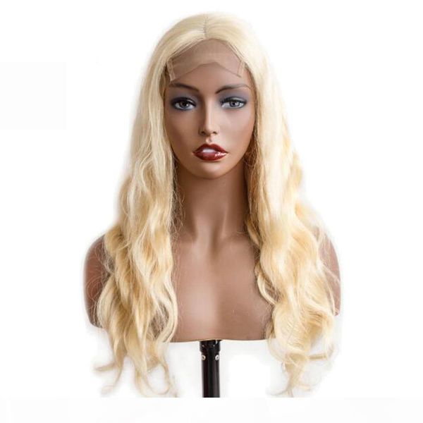 

613 full lace wig body wave blonde lace front human hair wigs pre plucked lace frontal brazilian hair wigs for black women, Black;brown