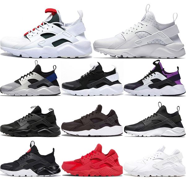 

2021 huarache iv 4.0 1.0 mens running shoes triple black white red silver huaraches men trainers women sports sneakers size 36-45