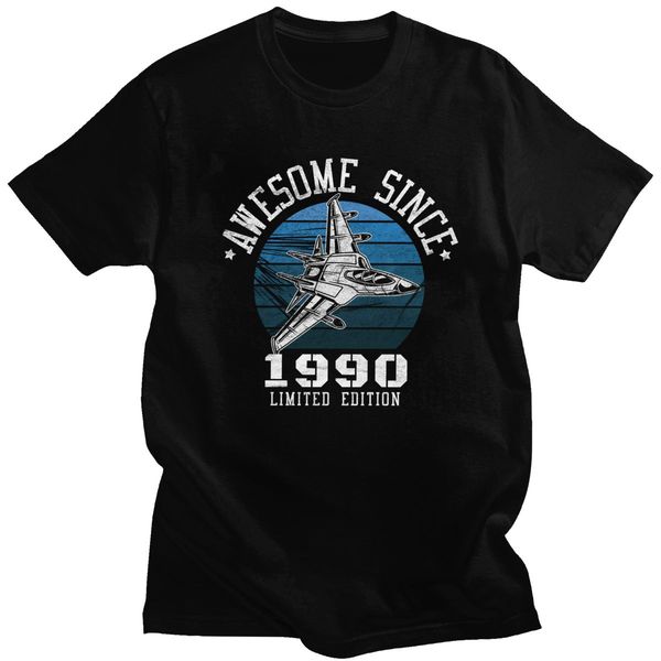 

classic awesome since 1990 t shirt men's short sleeved tee streetwear awesome 30 years old birthday t-shirt sport hooded sweatshirt hoo