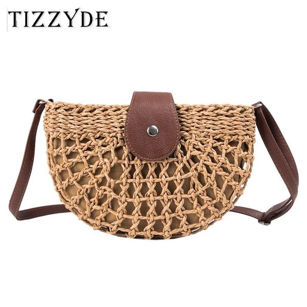 

women 2020 summer new hollow semi circle straw bag fashion shoulder leisure beach bag shoulder strap messenger women lcy031