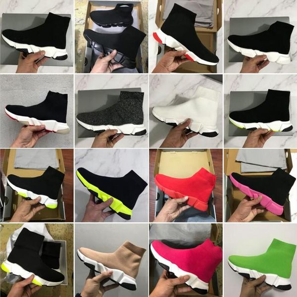 

2021 new trainer sock fashion shoes triple black green boots red flat men women casual shoes sport sneakers shoe dust bag