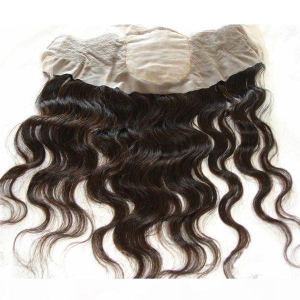 

malaysian human hair middle 3 way part silk base lace frontal closure bleached knots body wave wavy silk full lace frontals, Black;brown