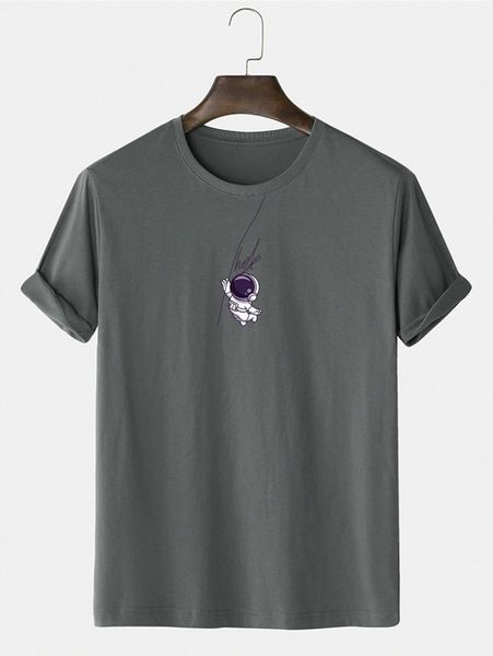 

men letter & astronaut print tee z8ys#, White;black
