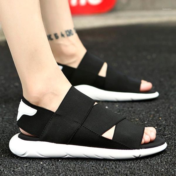 

sandals casual beach slippers men summer shoes outdoor sandal flat breathable comfort slip on open shoe sandalias plus size1, Black