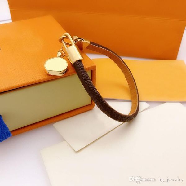 

woman bracelet fashion bracelets for man womens leather chain jewelry wristband 2 styles good quality with box, Golden;silver
