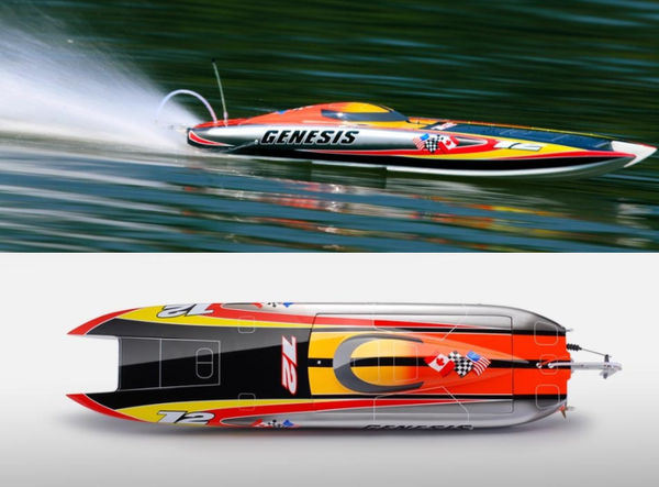 

genesis 1122 catamaran racing boat/ electric brushless rc boat fiberglass with 3674 brushless motor kv207, 125a esc with bec
