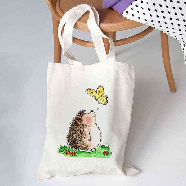 

nxy shopping bags bolso de hombro lona para mujer bolsa compras gran capacidad con dibujos animados erizo kawaii manga la playa 0209