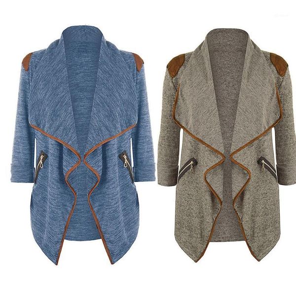 

womens knitted casual long sleeve cardigan jacket outwear plus size w02131, Tan;black