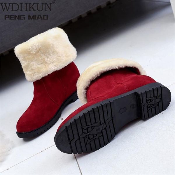 

winter warm ankle boots 2020 comfortable plush boots women suede round toe slip-on women shoes fashion two ways of wearing, Black