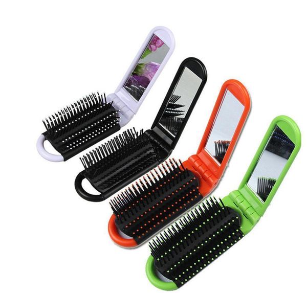 

makeup comb portable mini folding comb airbag massage hair boutique travel plastic comb airbag massage round trave jlltlk xhhair, Silver