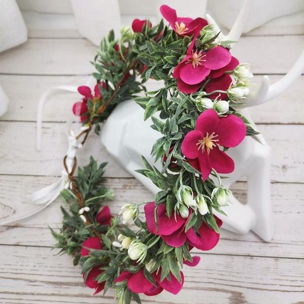 

women begonia flowers crown festival headband women hair accessories headdress women floral garlands wedding flower jllxuo